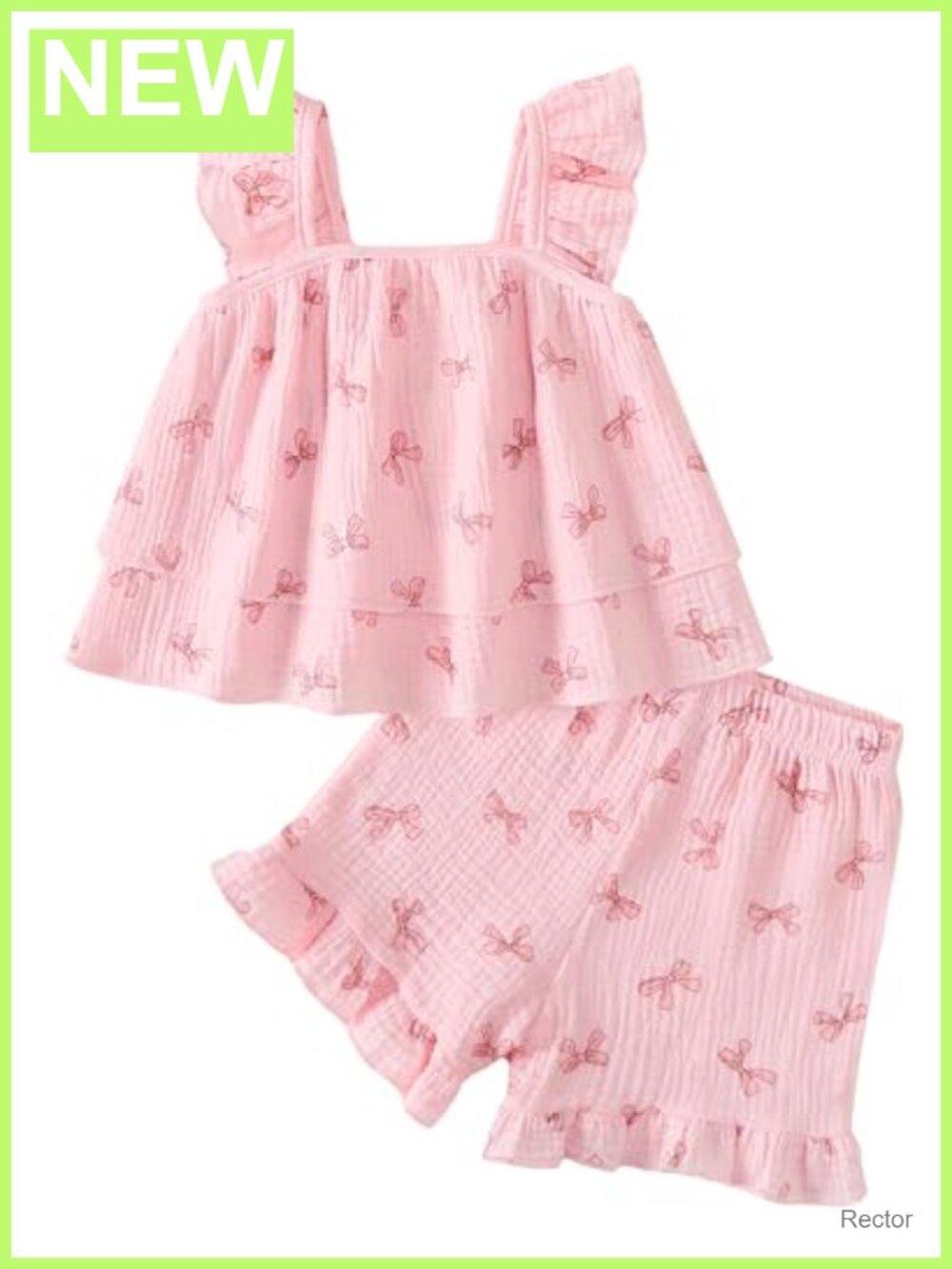Toddler Girl Ruffle Sleeve Floral Top and Shorts Set Cotton Summer Outfit 2Pc